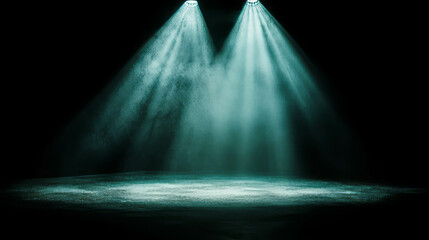 Poster - Dramatic stage with high contrast light and empty spotlight atmosphere