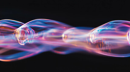 Poster - Holographic bubbles with abstract reflection for futuristic design and decor