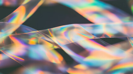 Aufkleber - Vibrant abstract background featuring holographic tape strips with colorful light reflections