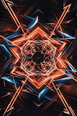 Poster - Geometric background adorned with dynamic arrows and sleek lines forming intricate web of movement and energy captivating the eye with its mesmerizing patterns