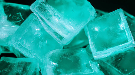 Poster - Icy mint light background with cool arctic icicles for design