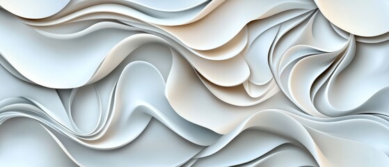Fototapete - Abstract background featuring white wavy lines creating a smooth flowing pattern in a modern style