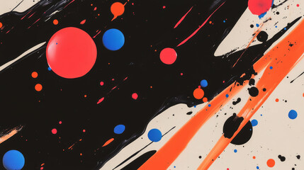 Poster - Abstract ink splatters and vibrant patterns background for creative design