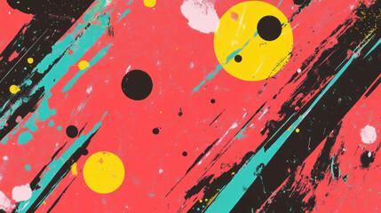 Poster - Vibrant ink splatters abstract background with dynamic patterns for artistic design