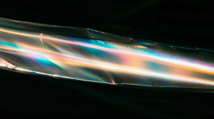 Aufkleber - Iridescent film over textured surface with vibrant colors and patterns