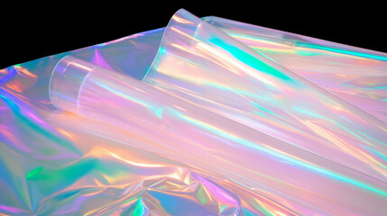 Poster - Iridescent plastic film with rainbow colors for creative design projects