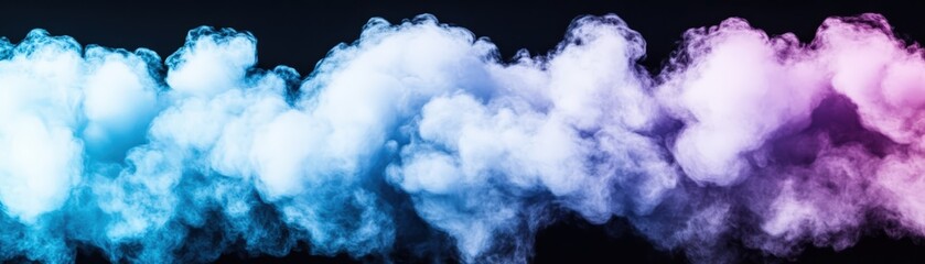 Poster - Colorful smoke patterns on black background captured in high resolution photography