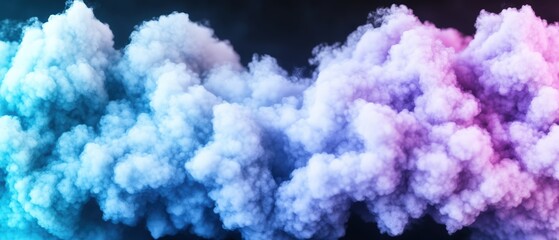 Poster - Colorful smoke cloud on a black background creating an abstract artistic effect for creative projects