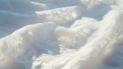 Poster - Elegant white lace texture with delicate patterns for creative design and decoration
