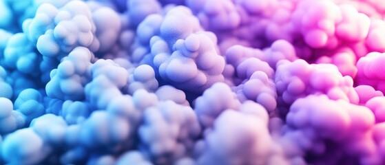 Poster - Colorful abstract background featuring a variety of small clouds and a photo overlay in bright hues