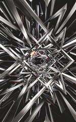Poster - Geometric background adorned with dynamic arrows and sleek lines forming intricate web of movement and energy captivating the eye with its mesmerizing patterns