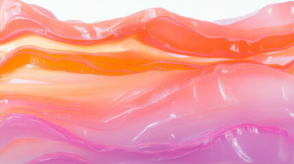 Poster - Vibrant layered acrylic texture with translucent waves for creative design projects