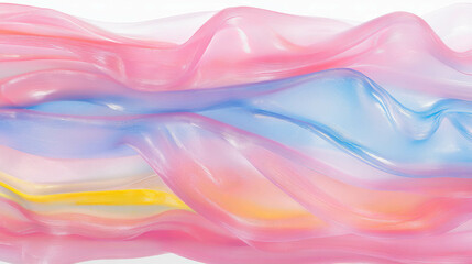 Poster - Layered acrylic texture with colorful translucent waves for creative designs