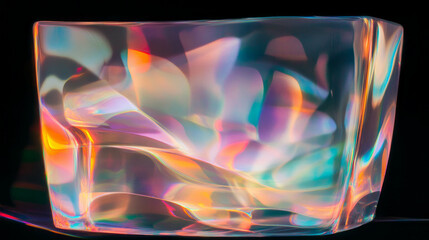 Poster - Vibrant abstract background featuring layered colored glass texture for creative design