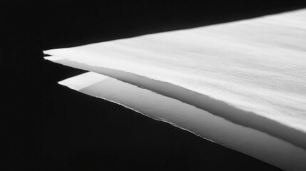 Aufkleber - Textured layers of white and black paper with subtle depth contrast