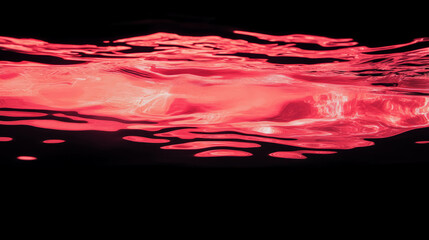 Poster - Abstract red light on water surface reflection for design background