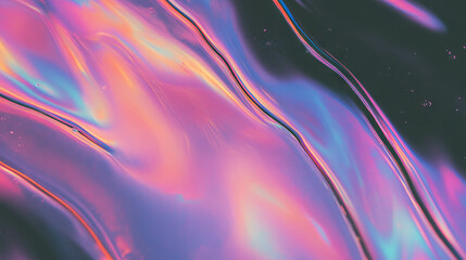 Poster - Vibrant liquid rainbow light waves for creative background design