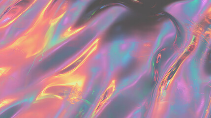 Poster - Vibrant liquid rainbow light waves background for creative design