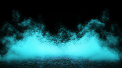 Aufkleber - Tranquil mint blue mist over water for a calming atmosphere