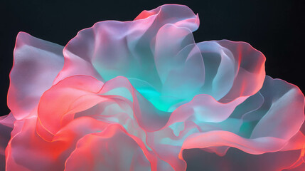 Poster - Abstract floral design with mint and pink colors for modern background