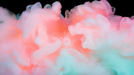 Poster - Abstract pastel color flow with mint and pink for creative design backgrounds