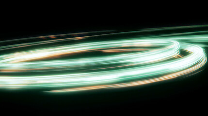 Poster - Swirling mint light vortex on dark background for futuristic design abstract