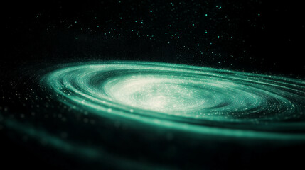 Poster - Swirling mint light vortex with cosmic twirl for design and backgrounds