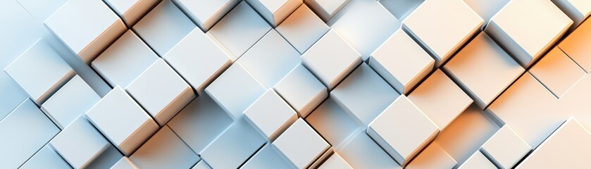 Poster - Abstract 3d background with colorful cubes and geometric shapes in digital art design