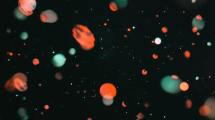 Poster - Abstract neon bubbles floating in geometric pattern for dynamic design