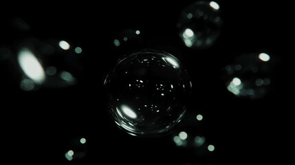 Poster - Neon bubble background with subtle animation for modern design