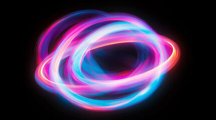 Poster - Vibrant neon light abstract with dynamic geometric shapes for creative design