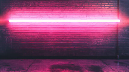 Aufkleber - Neon light on dark brick wall background for modern design and advertising