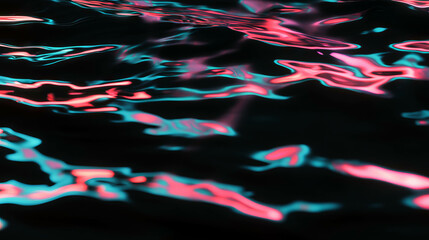 Poster - Abstract neon light reflection on water surface for creative designs