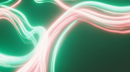 Poster - Neon light abstract flowing waves background for creative design