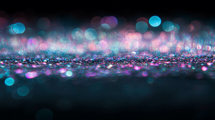 Poster - Vibrant neon light gradient with multicolored bokeh effect for creative designs