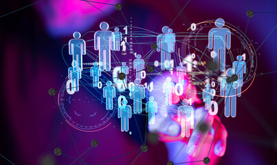 Poster - Abstract technology group and data 3d