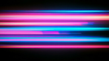 Poster - Futuristic neon light trails and dynamic blurred motion for vibrant background design
