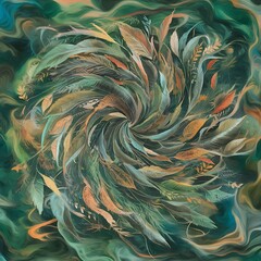 Poster - Abstract art background creative leaves and botanical line art wallpaper brush style painting for postcard wall decor print card wallpaper background vector design
