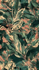 Poster - Abstract art background creative leaves and botanical line art wallpaper brush style painting for postcard wall decor print card wallpaper background vector design