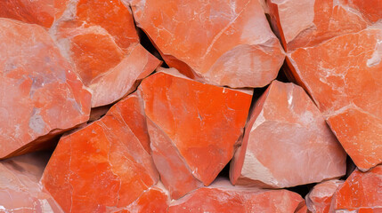 Poster - Vibrant orange stone wall texture for architectural design and decor