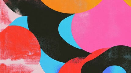 Poster - Vibrant abstract background with overlapping bold shapes for creative design