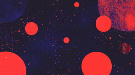 Poster - Abstract overlapping forms with vibrant polka dots for contemporary design