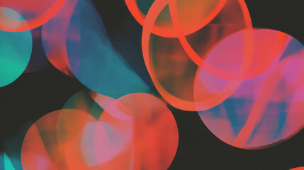 Poster - Vibrant geometric pattern with overlapping circles and triangles for creative background design