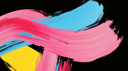 Poster - Colorful abstract background with overlapping brushstrokes for creative design
