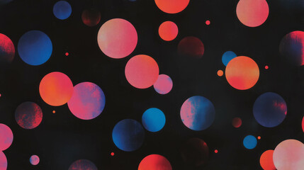 Poster - Vibrant abstract design with overlapping circles and triangles for modern decoration