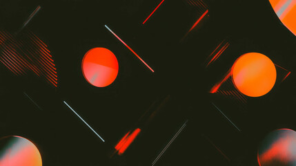 Poster - Abstract geometric design with overlapping circles and triangles for modern background use