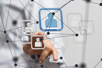 Aufkleber - Global network. Blockchain. 3D illustration. Neural networks and artificial intelligence. Abstract