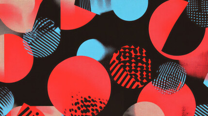 Poster - Abstract background with overlapping geometric circles and triangles for modern design