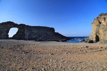 Canvas Print - Rock arch in Ajuy in Fuerteventura, Spain