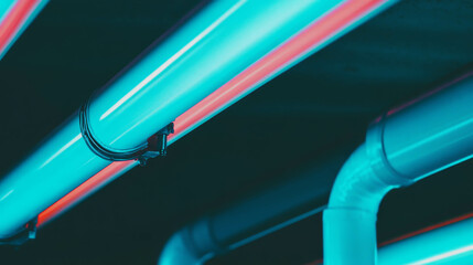 Poster - Abstract blue pipe background with calm atmosphere for modern design